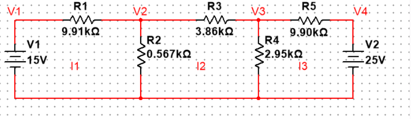 CIRCUITO NODOS. Encotrar, V 2 = VR 2 , V 3 = VR 4