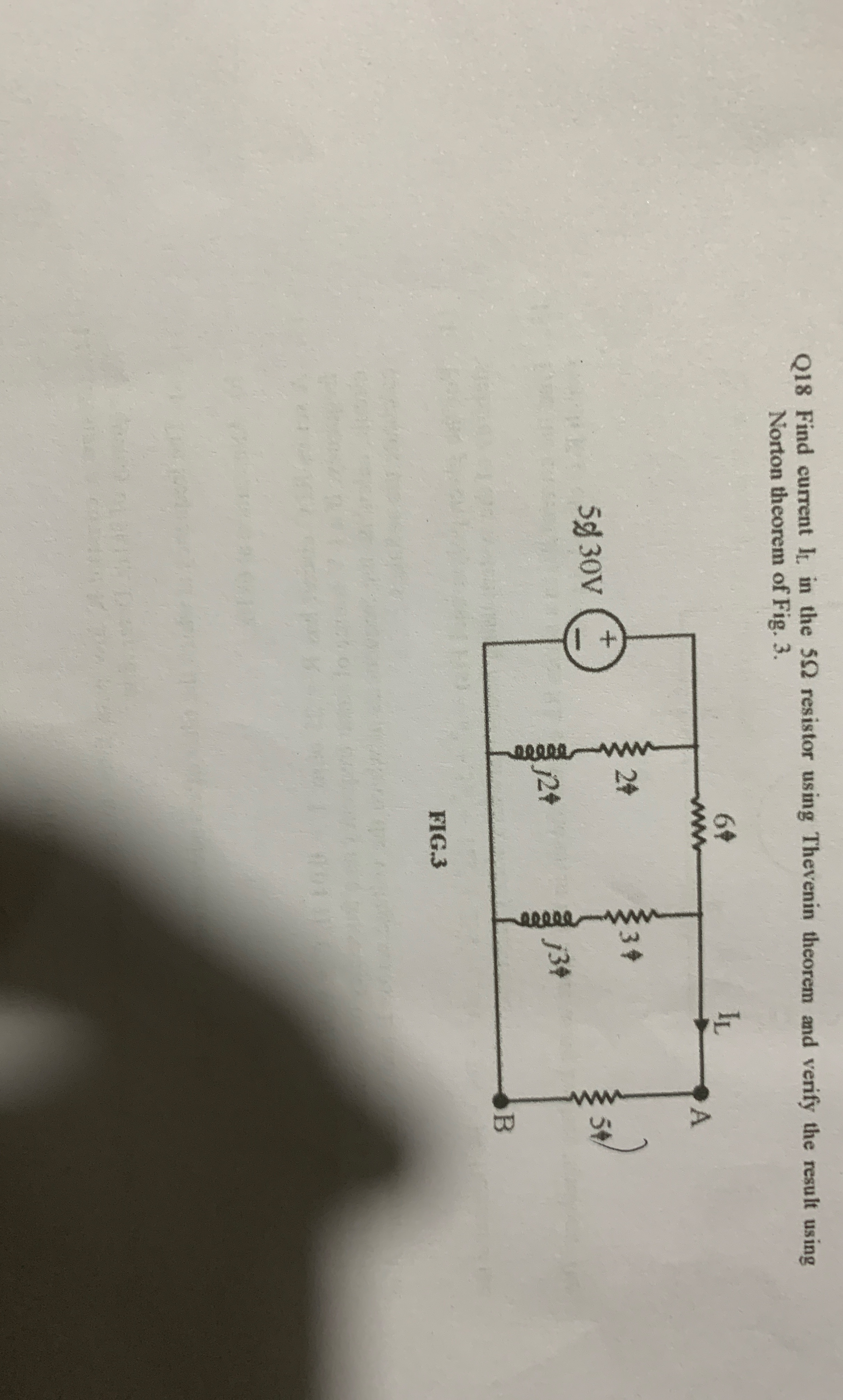 Q 1 8 Find current I . in the 5 resistor using