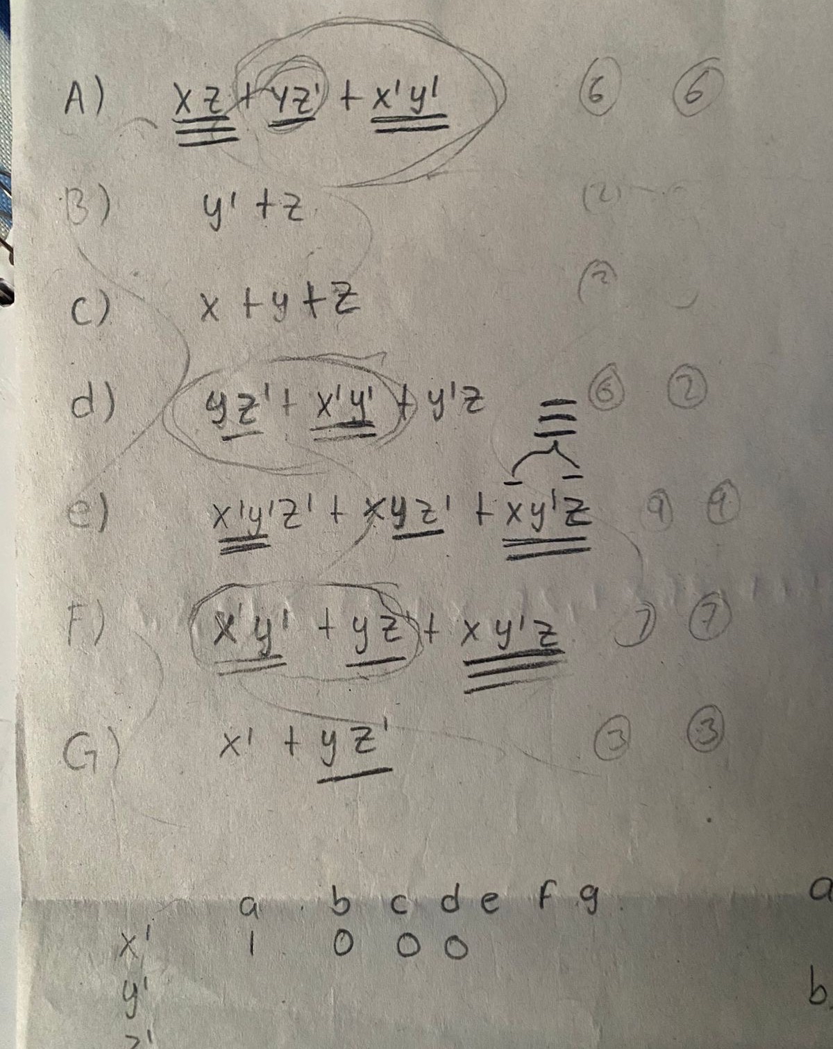 Hacer un diagrama logico de compuertas para esas