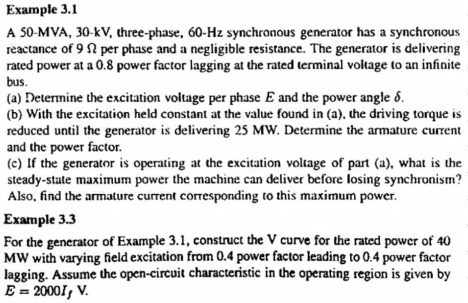 Example 3 . 1 A 5 0 - MVA, 3 0 - k V , three -