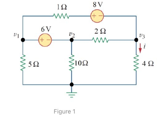 Q 3 : Refer to Figure 1 . Solve for current i