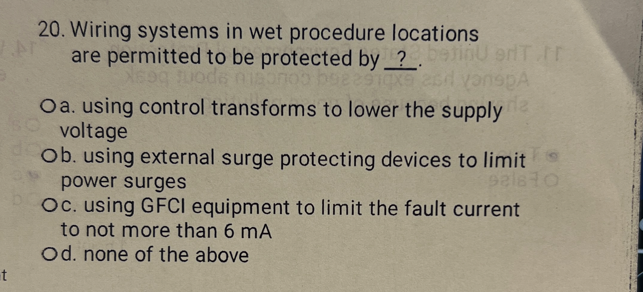 Wiring systems in wet procedure locations are