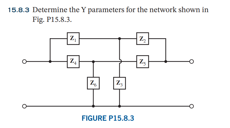 1 5 . 8 . 3 Determine the Y parameters for the