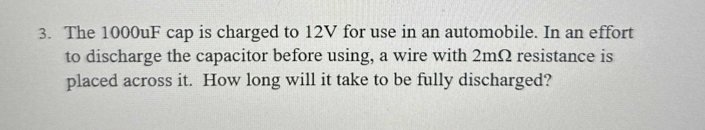 The 1 0 0 0 uF cap is charged to 1 2 V for use in