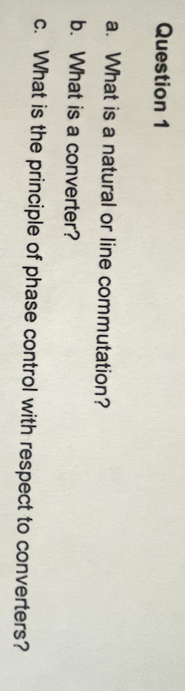 Question 1 a . What is a natural or line