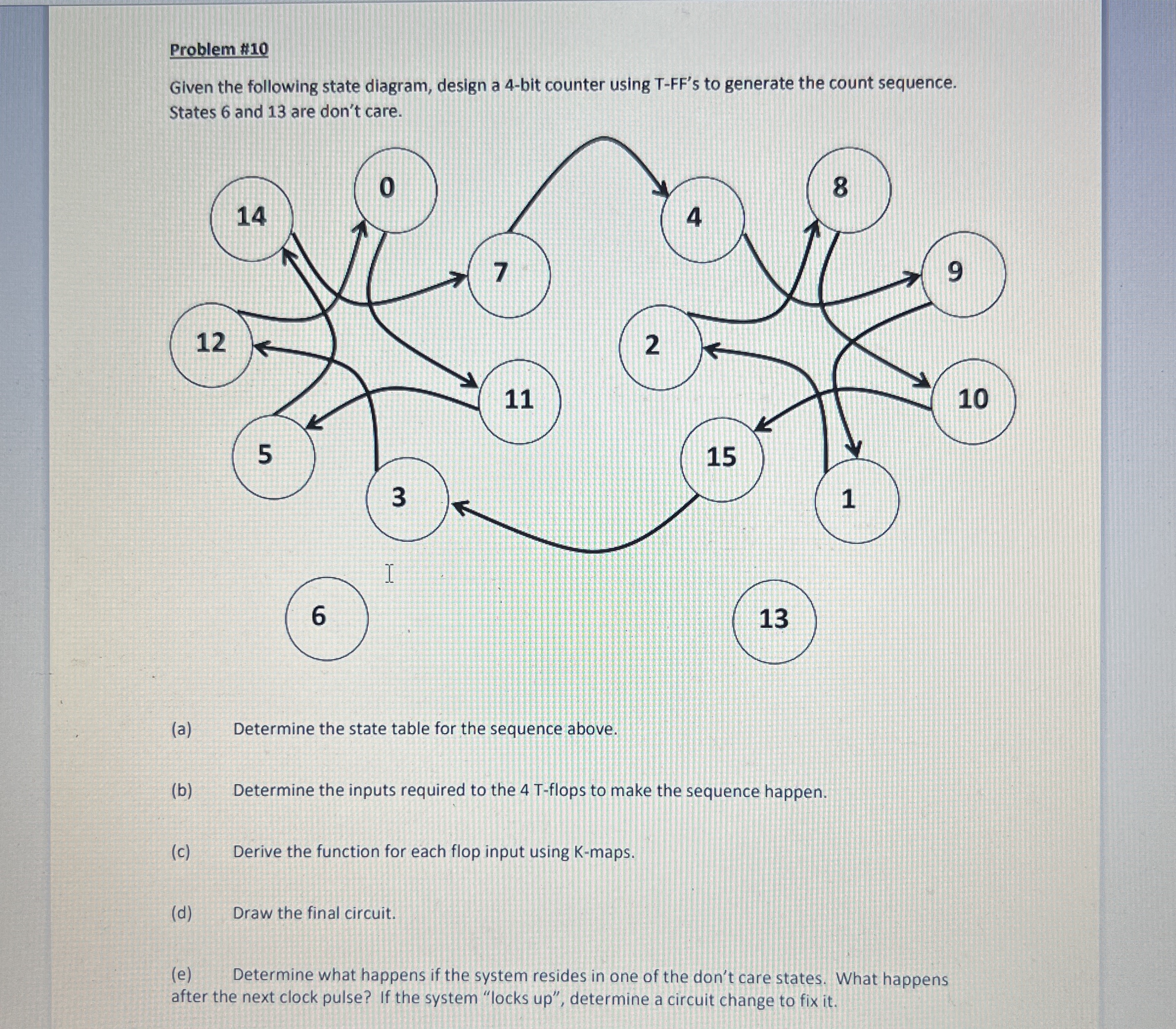 Problem # 1 0 Given the following state diagram,