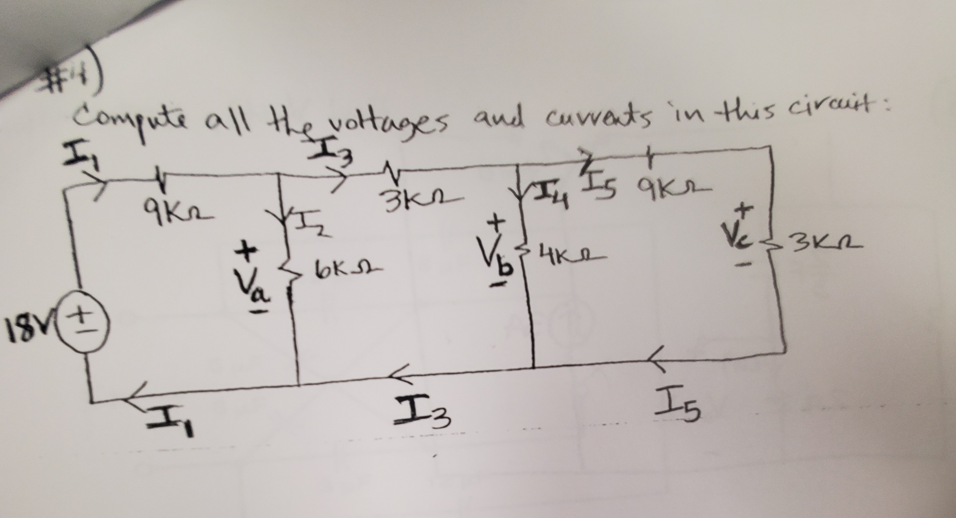 4 ) Compute all the voltages and currents