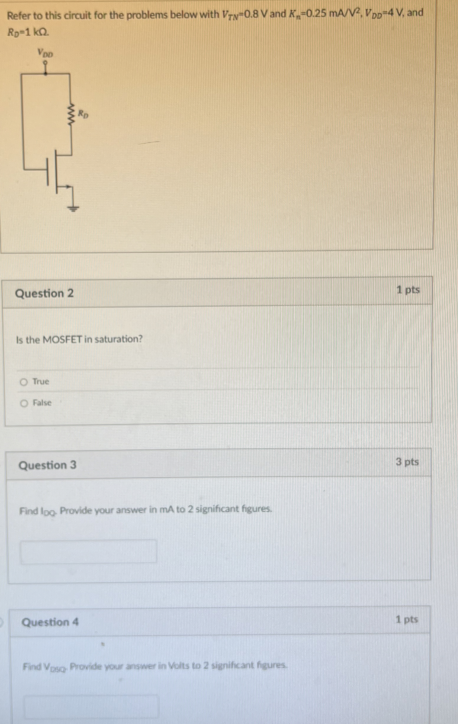 Refer to this circuit for the problems below with