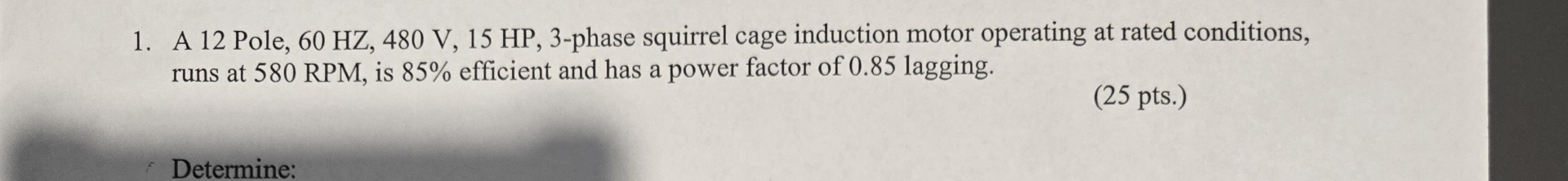 A 1 2 Pole, 6 0 H Z , 4 8 0 V , 1 5 H P , 3 -