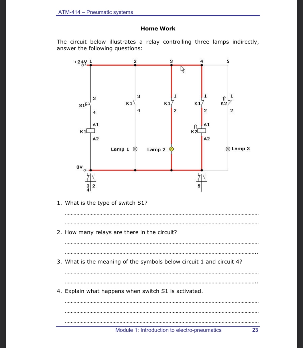 ATM - 4 1 4 - Pneumatic systems Home Work The