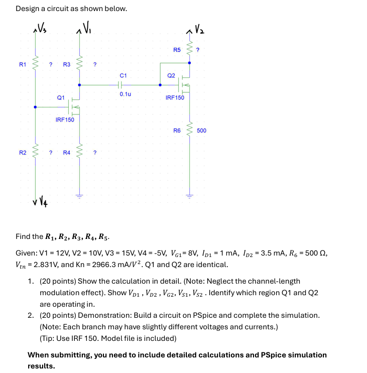 Please include detailed work and steps. Design a