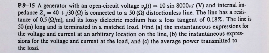 P . 9 - 1 5 A generator with an open - circuit