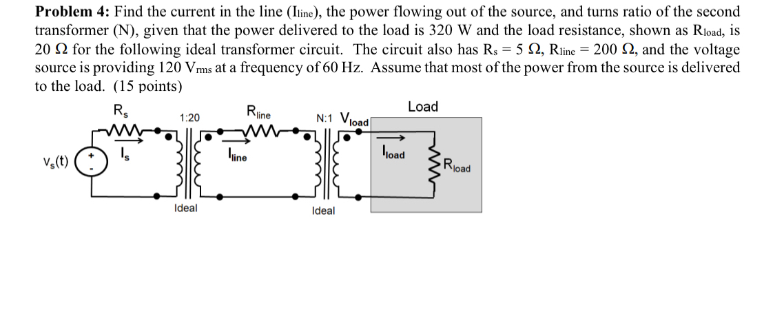 Problem 4 : Find the current in the line ( I line