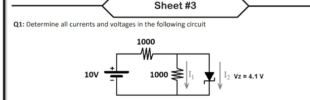 Sheet # 3 Q 1 : Determine all currents and