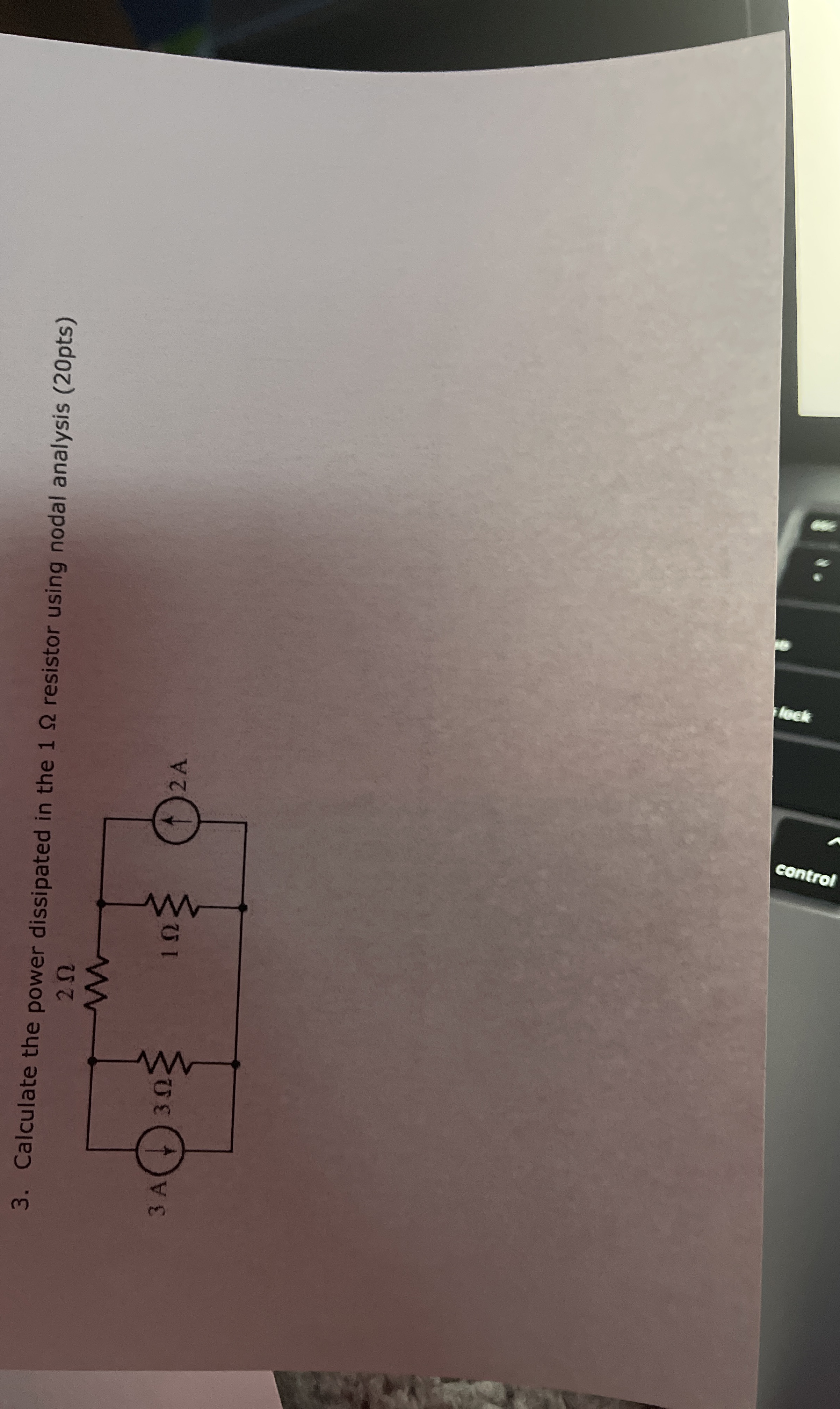 Calculate the power dissipated in the 1 resistor