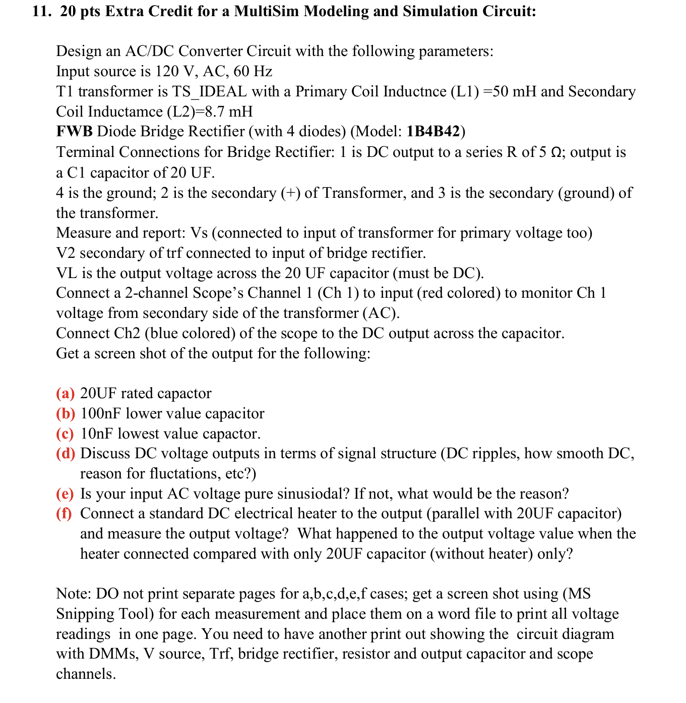 Design an AC / DC Converter Circuit with the