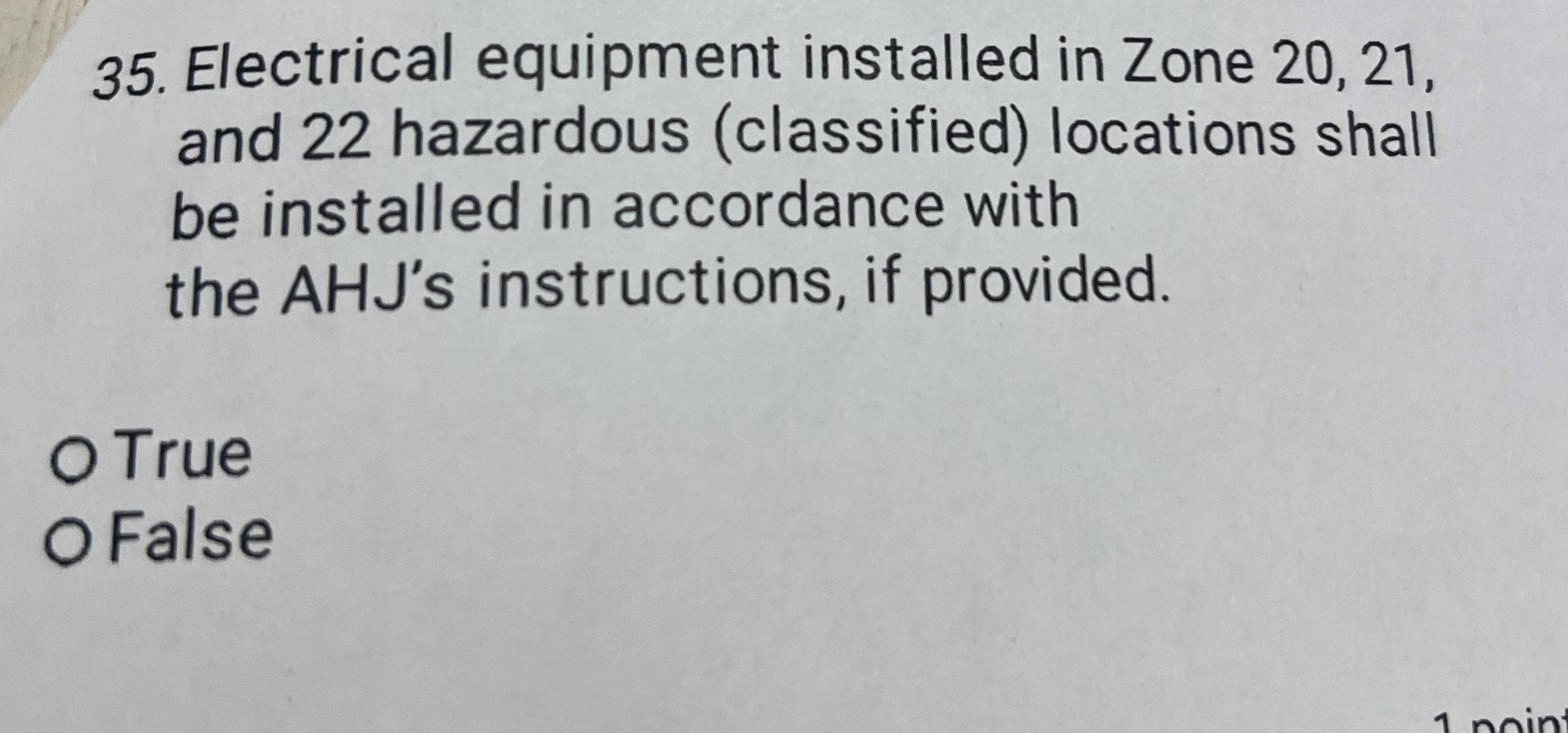 Electrical equipment installed in Zone 2 0 , 2 1