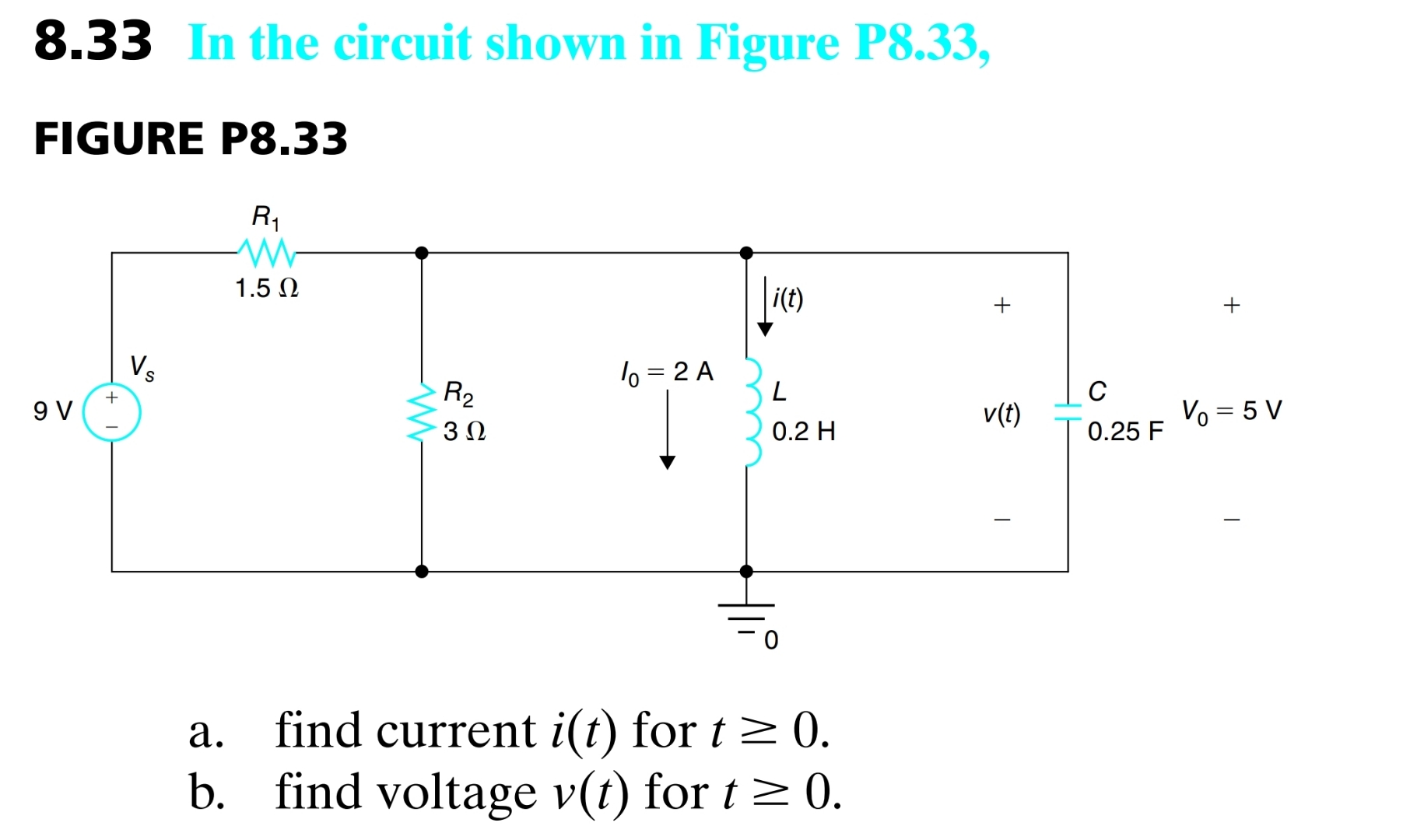 8 . 3 3 In the circuit shown in Figure P 8 . 3 3