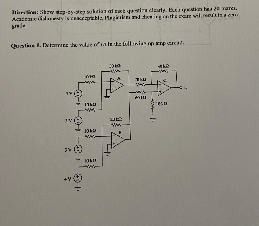 Direction: Show step - by - step solution of each