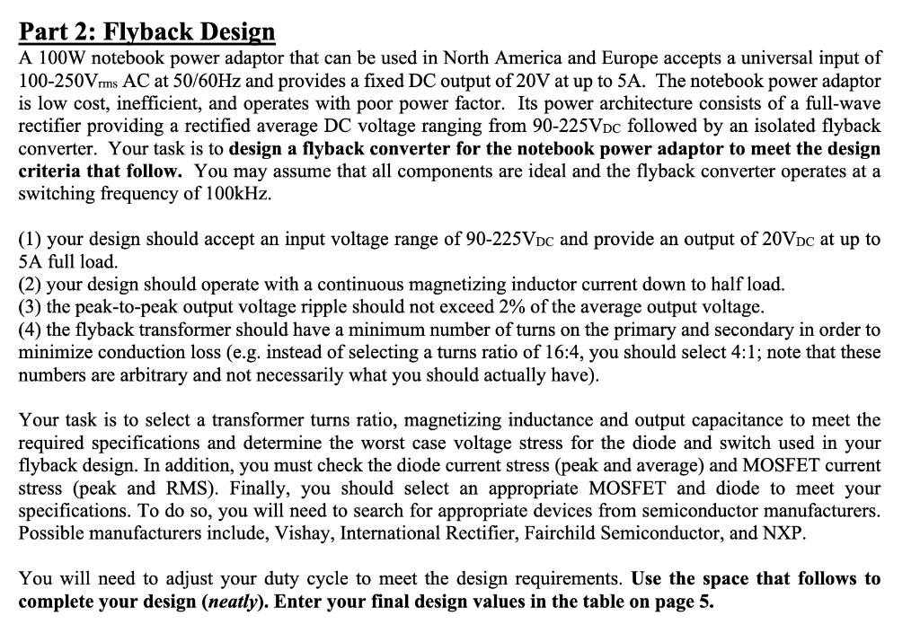 Please design as mentioned in part 2 and find the