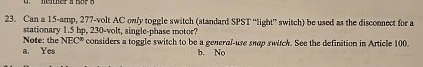 Can a 1 5 - amp, 2 7 7 - volt AC only toggle