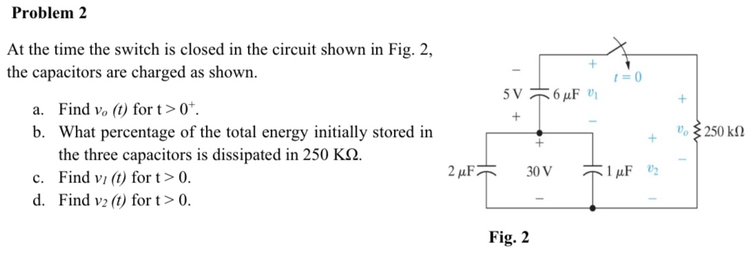 Problem 2 At the time the switch is closed in the