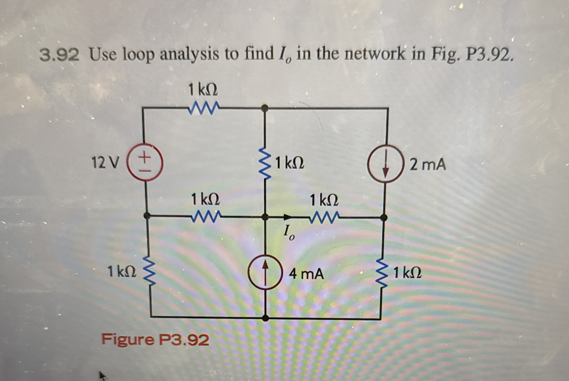 3 . 9 2 Use loop analysis to find I o in the