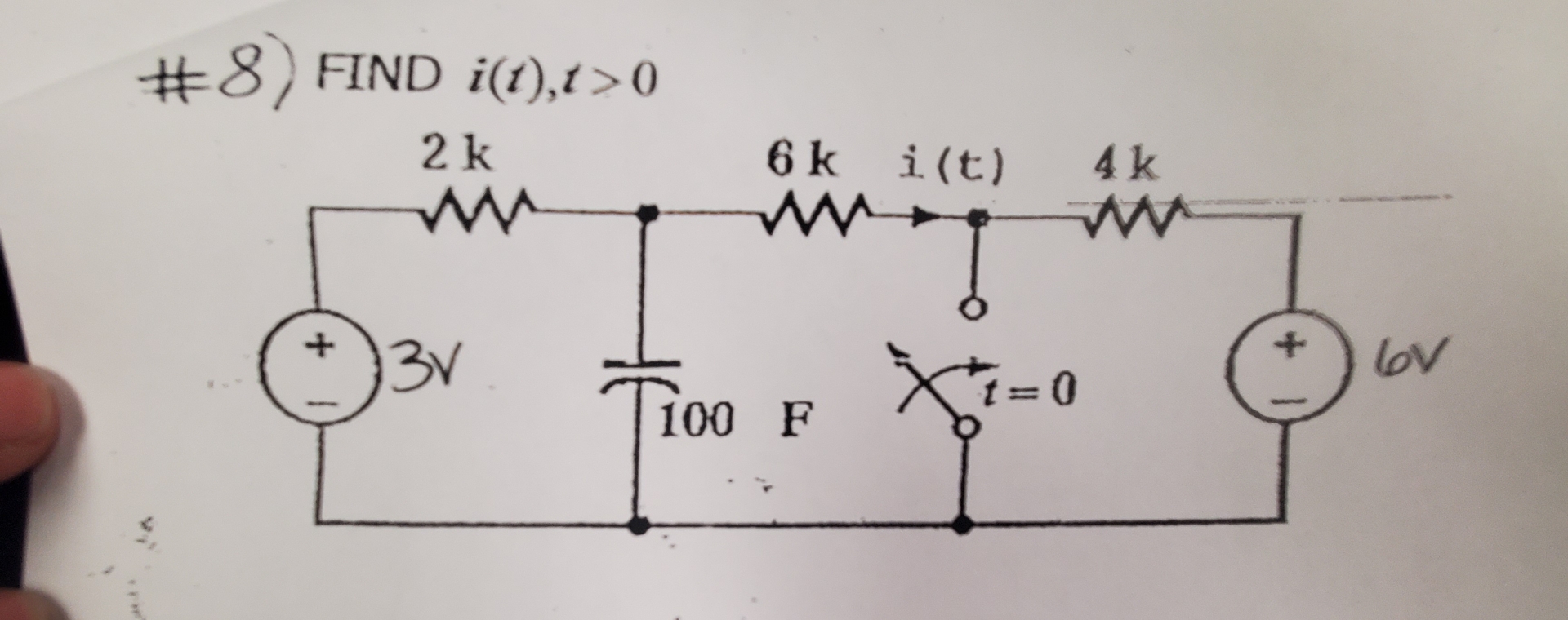 # 8 ) FIND i ( t ) , t  style=