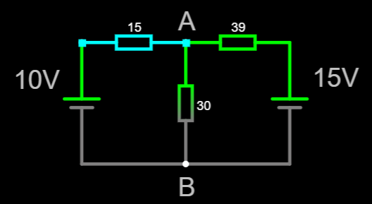 Convert the following circuit to both Thevenin
