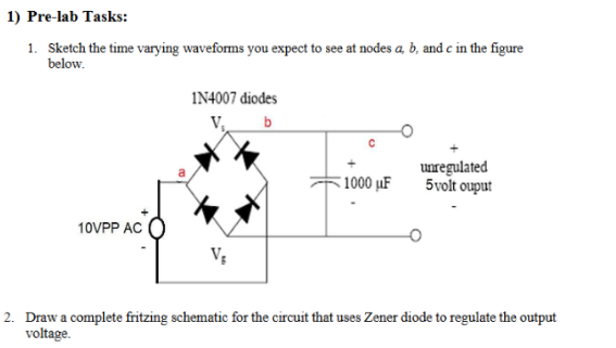1 . Sketch the time varying waveforms you expect