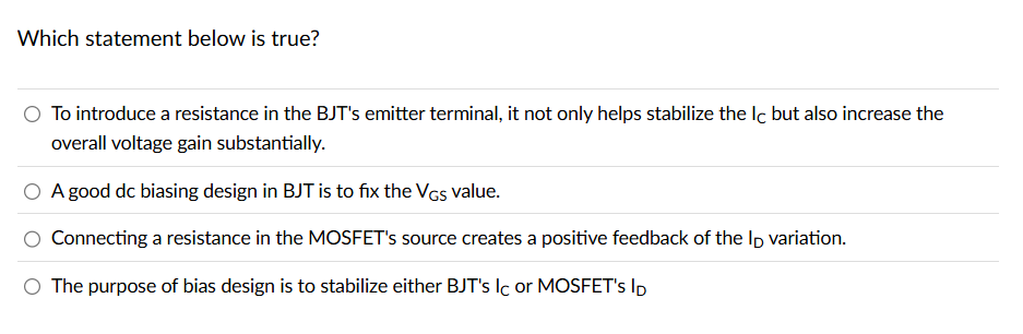 Which statement below is true? To introduce a