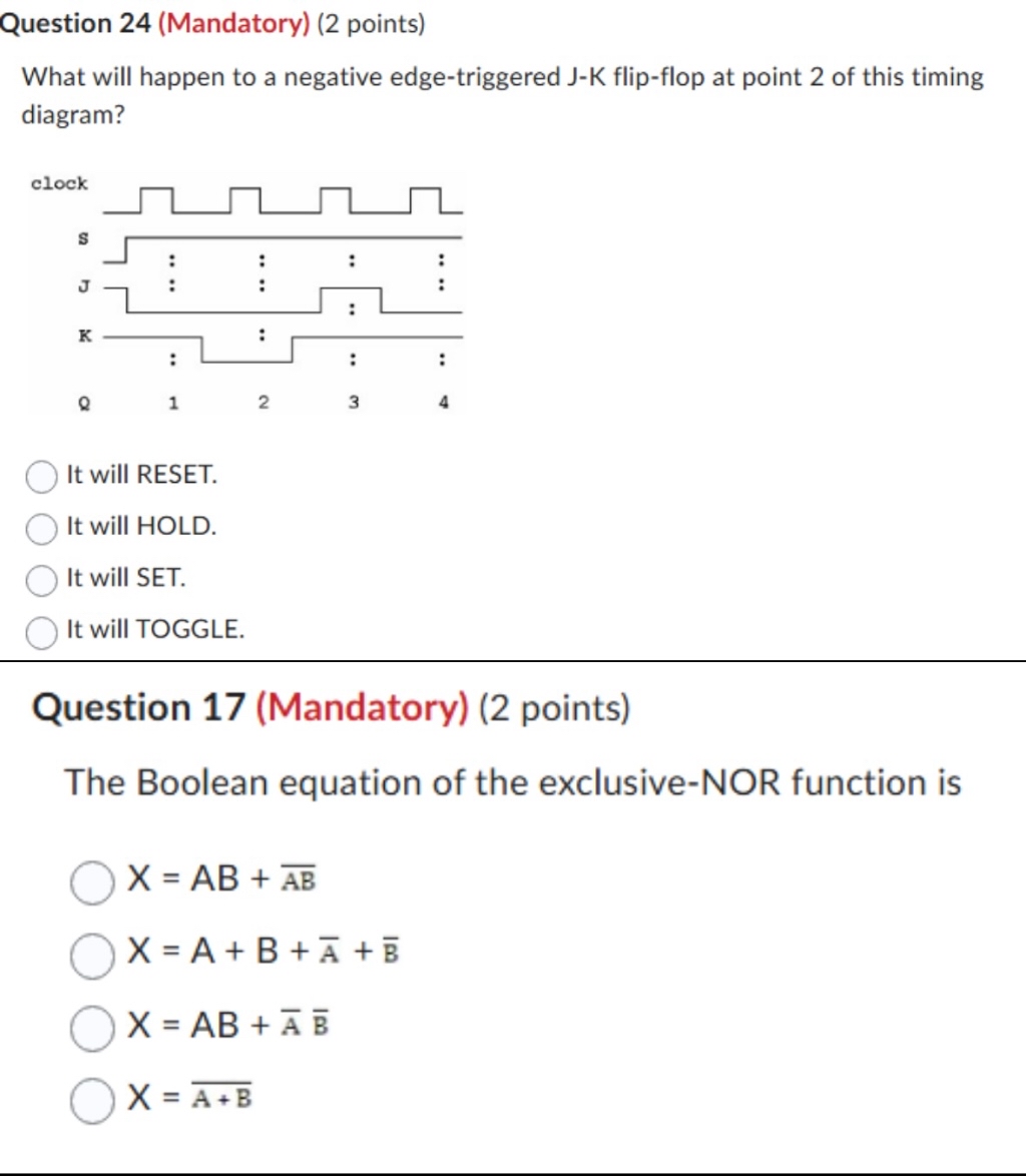 Question 2 4 ( Mandatory ) ( 2 points ) What will