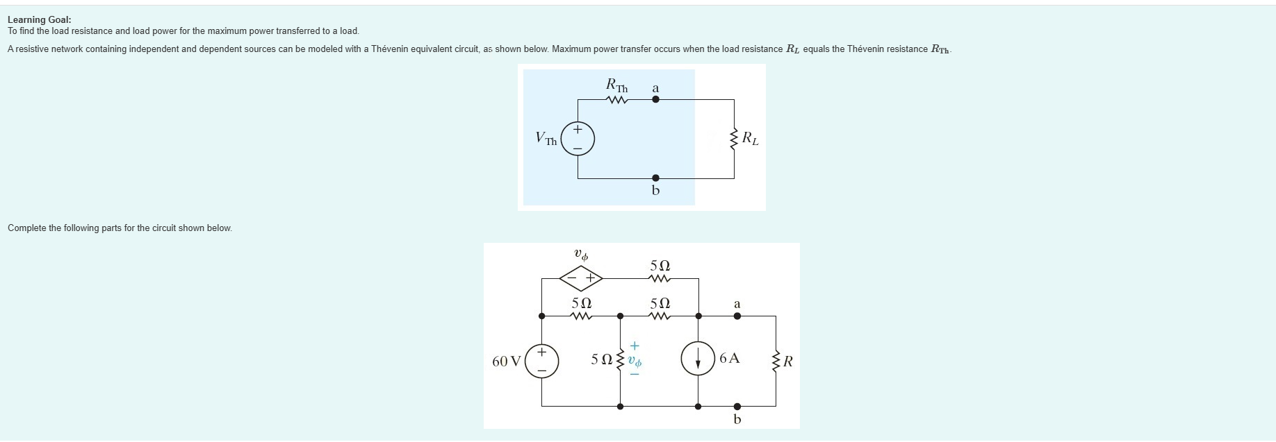 Part A Find the Th venin equivalent circuit with