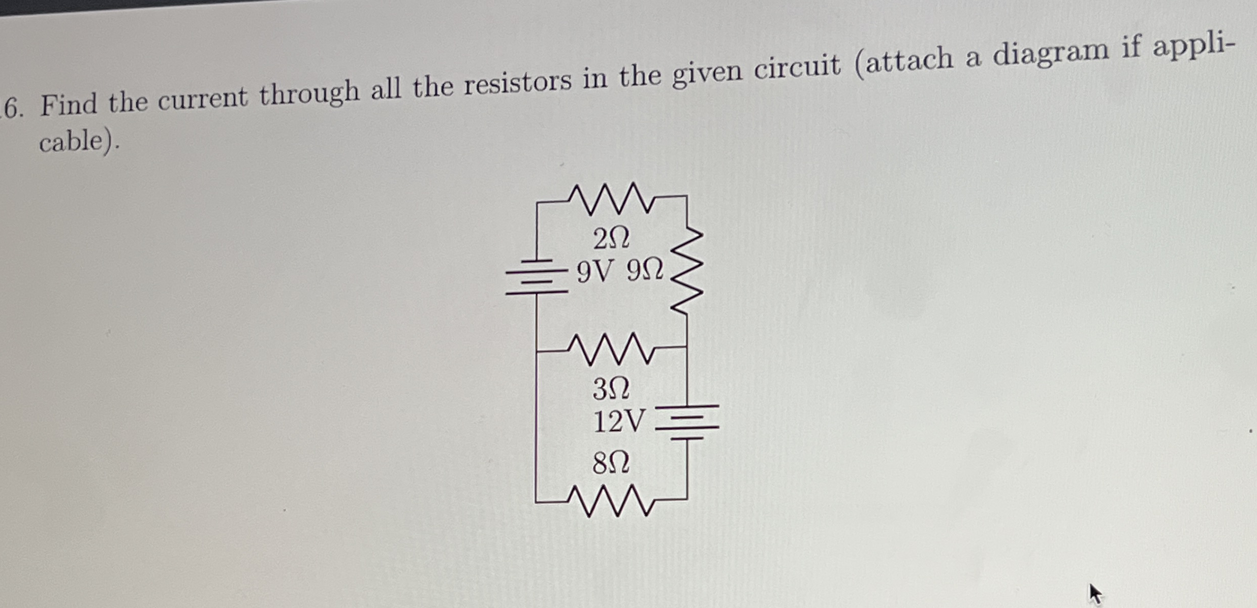 Find the current through all the resistors in the