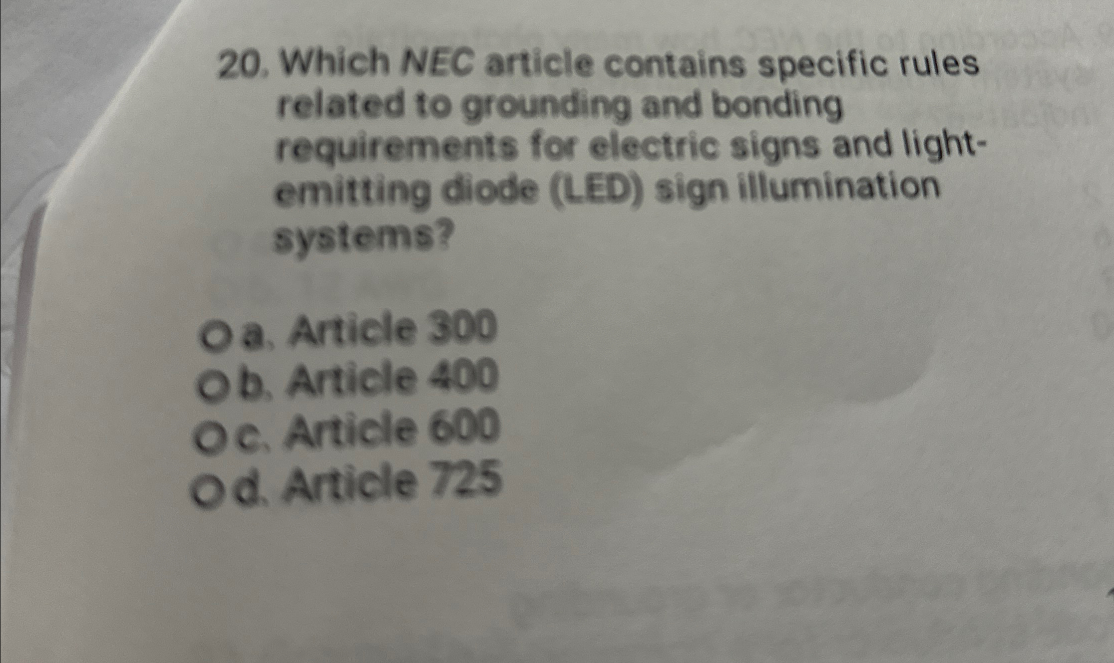 Which NEC article contains specific rules related