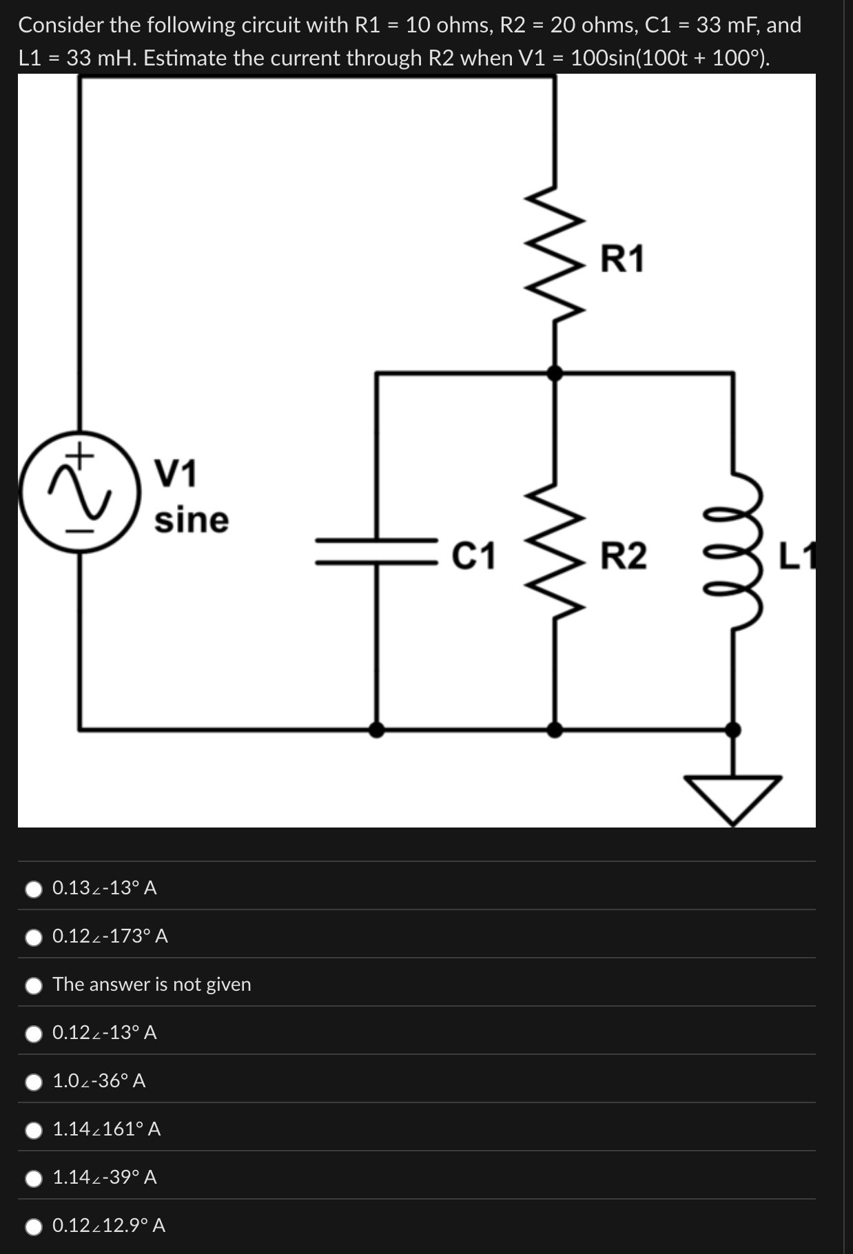 Consider the following circuit with R 1 = 1 0