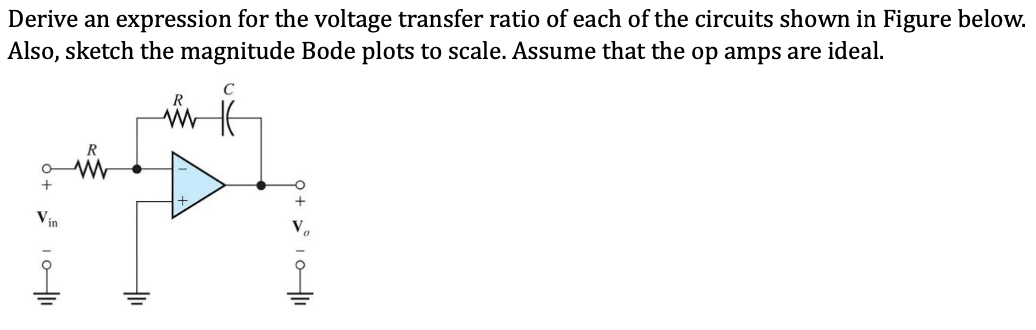 Derive an expression for the voltage transfer