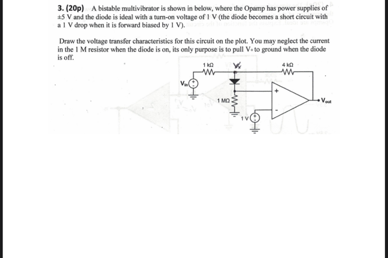 ( 2 0 p ) A bistable multivibrator is shown in