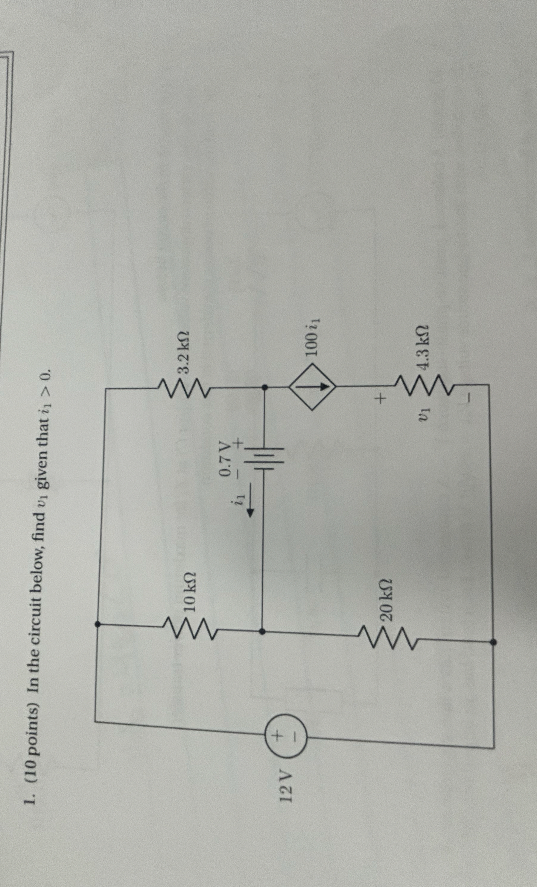 ( 1 0 points ) In the circuit below, find v 1