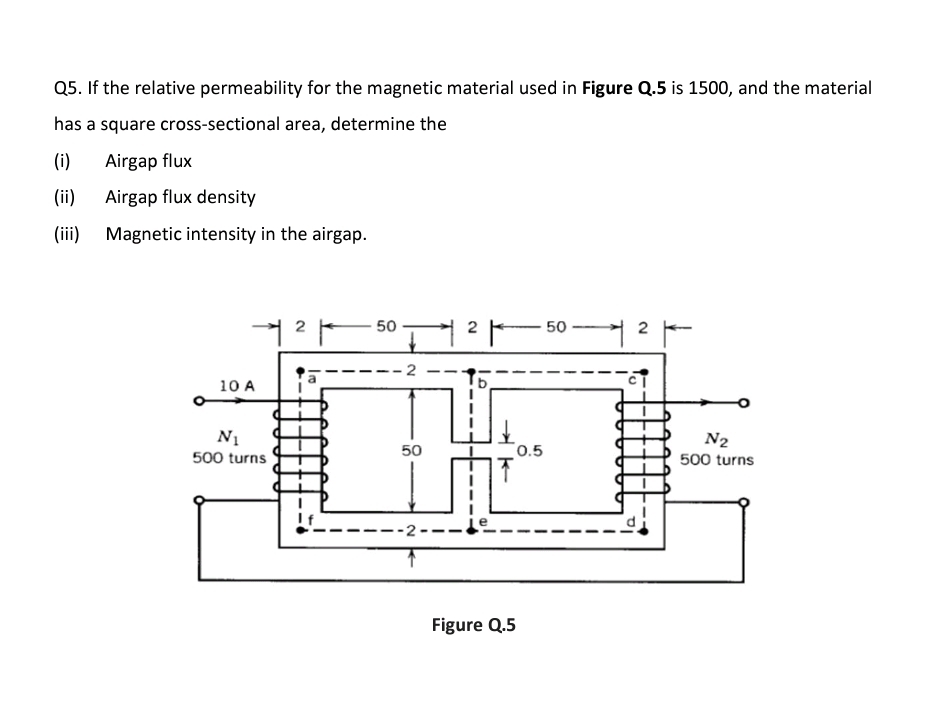 Q 5 . If the relative permeability for the