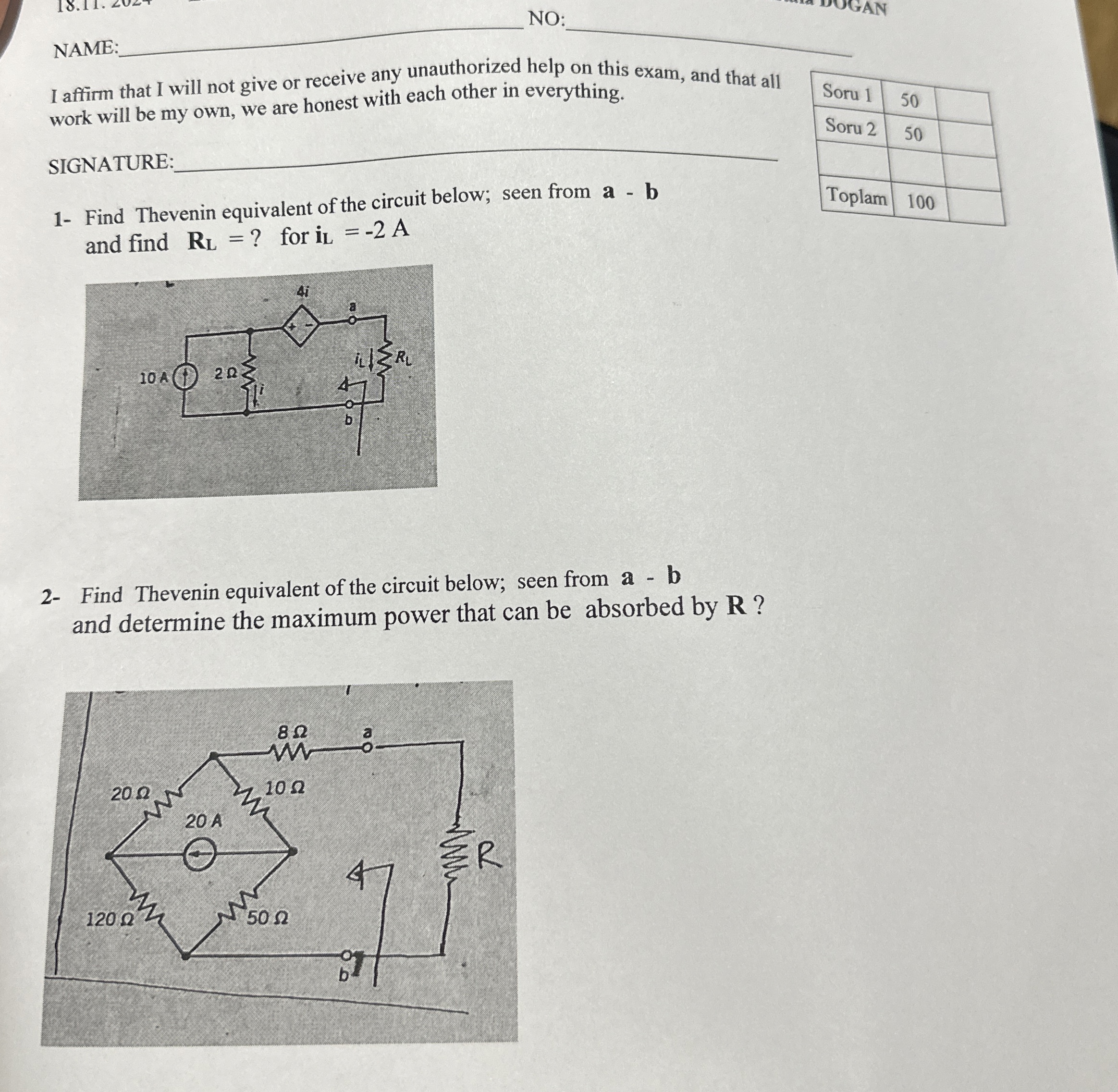 NAME: GAN q , q , I affirm that I will not give