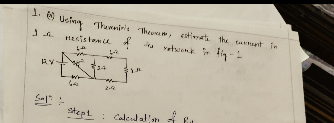 Using Thevenin's Theorem, estimate the current in