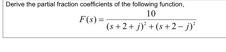 Derive the partial fraction coefficients of the