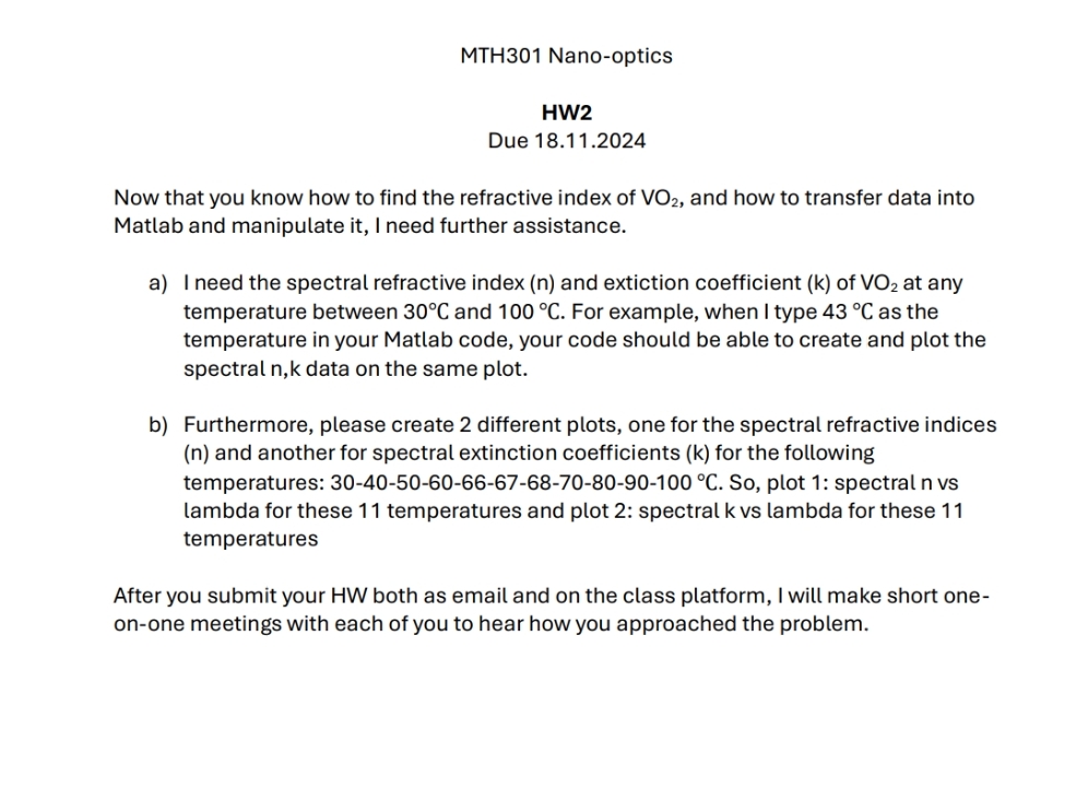 MTH 3 0 1 Nano - optics HW 2 Due 1 8 . 1 1 . 2 0