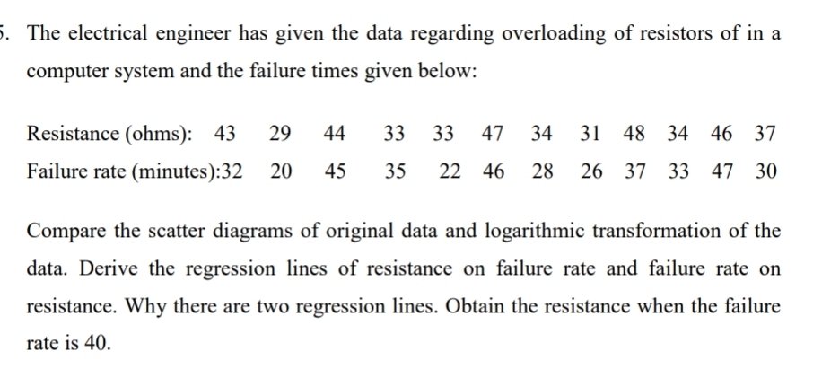 The electrical engineer has given the data