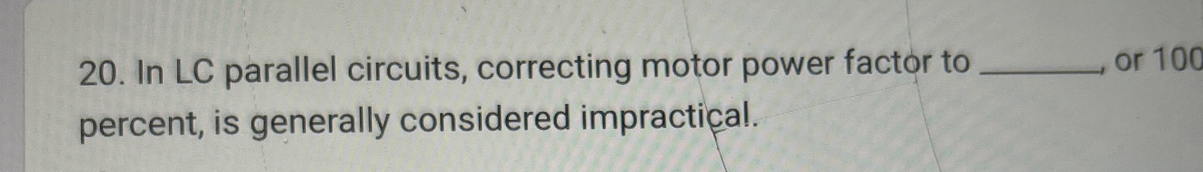 In LC parallel circuits, correcting motor power