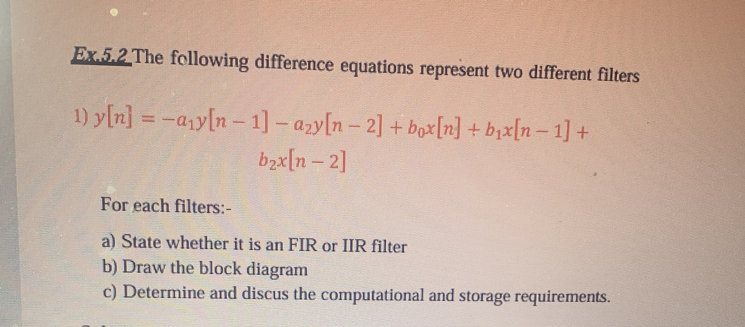 Ex . 5 . 2 The following difference equations