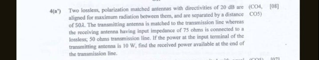 4 ( a ' ) Two lossless, polarization matched