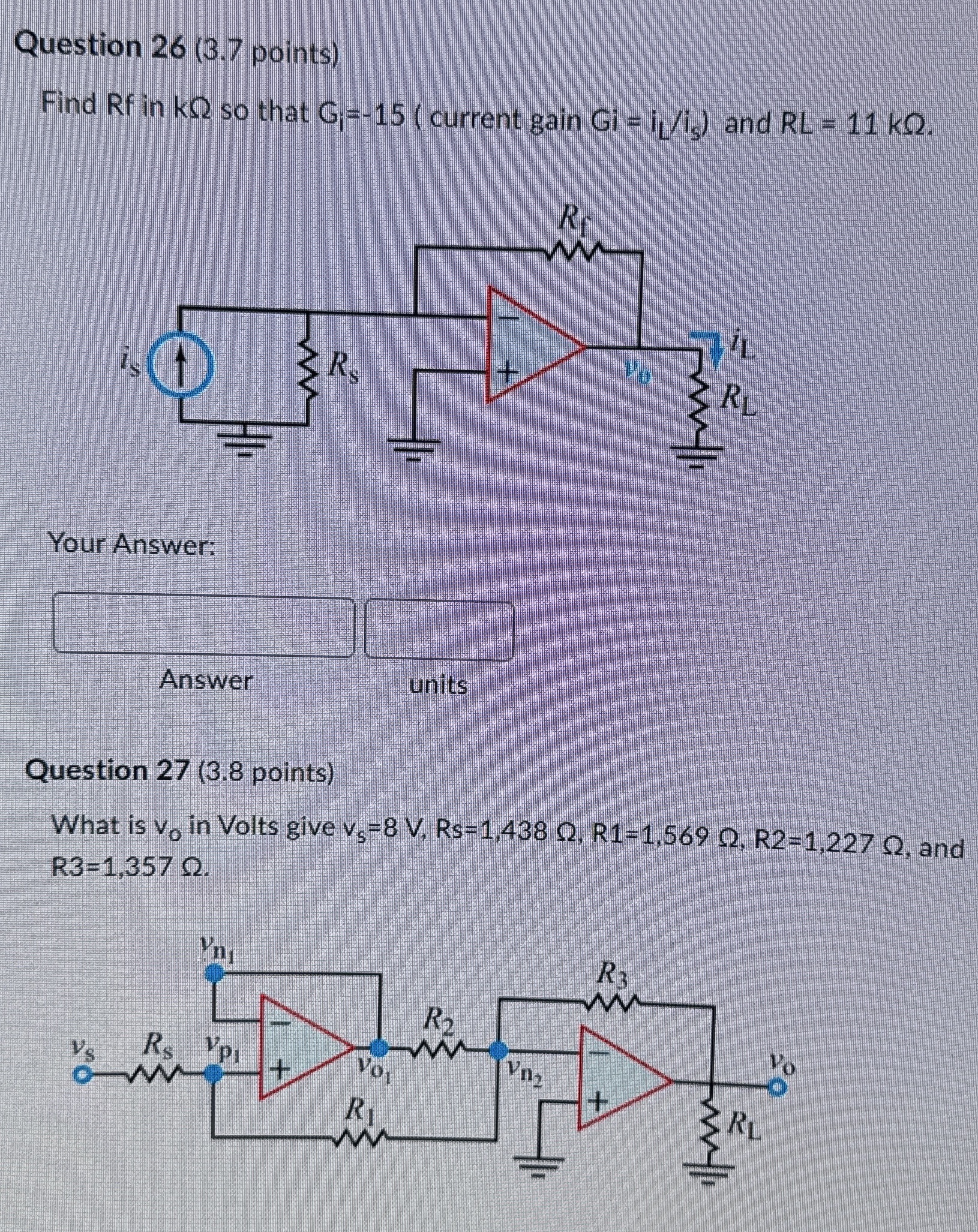 Question 2 6 ( 3 . 7 points ) Find R f in k so