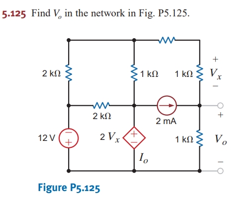 5 . 1 2 5 Find V _ ( o ) in the network in Fig. P